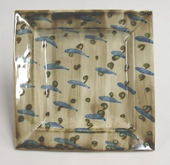 14 inch square plate with iron wash